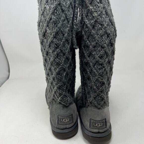 Ugg Australia Knit Sweater Boot Gray Casual Tall - 10 - Picture 2 of 9